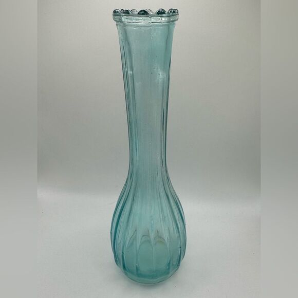 Vintage Light Blue Flashed Glass Vase 8.75" - Picture 1 of 4